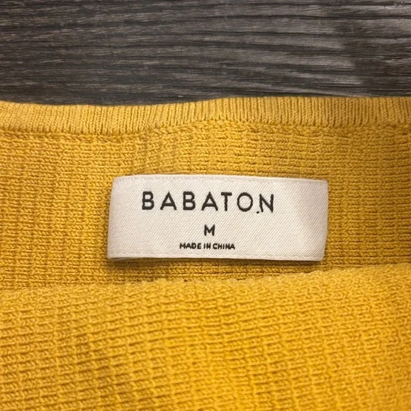 Babaton | M | Yellow Mustard Ribbed Tank Crop Top - Picture 3 of 4